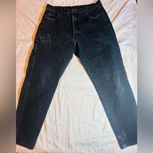 Marithe Francois Girbaud vintage Faded Black Strapped Jeans Mens Size 36